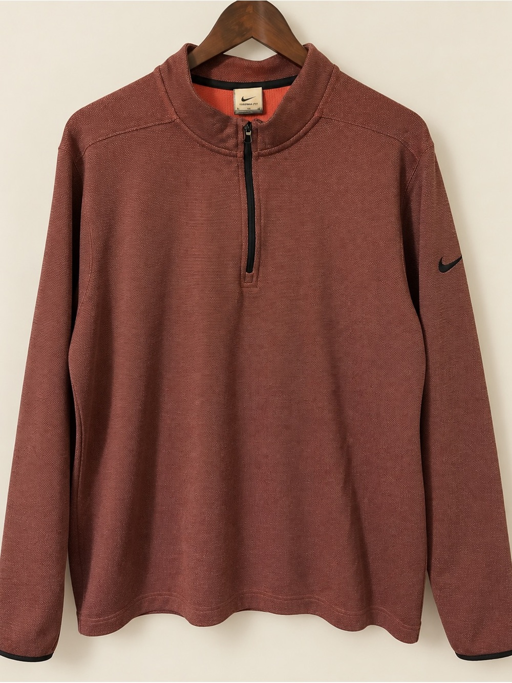 Nike Men’s Zip-Neck Sweater Jacket in Rust
